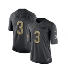 Seattle Seahawks #3 Russell Wilson Limited Black 2016 Salute to Service Football Jersey