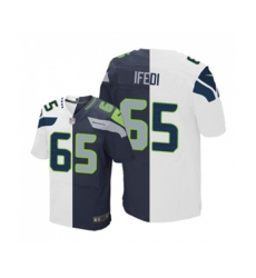Seattle Seahawks #65 Germain Ifedi Elite Navy White Split Fashion Football Jersey