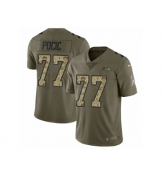 Seattle Seahawks #77 Ethan Pocic Limited Olive Camo 2017 Salute to Service NFL Jersey