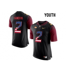 2016 US Flag Fashion-2016 Youth Florida State Seminoles Deion Sanders #2 College Football Limited Jersey - Black