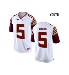 2016 Youth Florida State Seminoles Jameis Winston #5 College Football Limited Jersey - White
