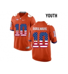 2016 US Flag Fashion Youth Clemson Tigers Ben Boulware #10 College Football Limited Jersey - Orange