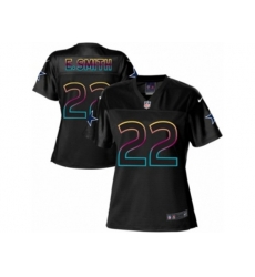 Women Dallas Cowboys #22 Emmitt Smith Game Black Fashion NFL Jersey