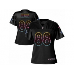Women Dallas Cowboys #88 Michael Irvin Game Black Fashion NFL Jersey
