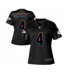 Women Kansas City Chiefs #4 Chad Henne Game Black Fashion Football Jersey