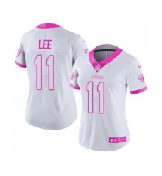Women Jacksonville Jaguars #11 Marqise Lee Limited White Pink Rush Fashion Football Jersey