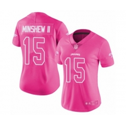 Women Jacksonville Jaguars #15 Gardner Minshew II Limited Pink Rush Fashion Football Jersey Women Jacksonville Jaguars #15 Gardner Minshew II Limited Pink Rush Fashion Football Jersey