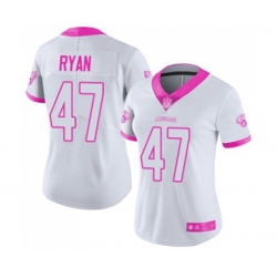 Women Jacksonville Jaguars #47 Jake Ryan Limited White Pink Rush Fashion Football Jersey Women Jacksonville Jaguars #47 Jake Ryan Limited White Pink Rush Fashion Football Jersey