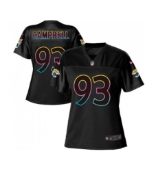 Women Jacksonville Jaguars #93 Calais Campbell Game Black Fashion Football Jersey