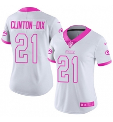 Women Green Bay Packers #21 Ha Ha Clinton-Dix Limited White Pink Rush Fashion NFL Jersey