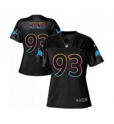 Women Detroit Lions #93 DaShawn Hand Game Black Fashion Football Jersey