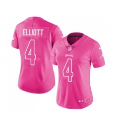 Women Philadelphia Eagles #4 Jake Elliott Limited Pink Rush Fashion Football Jersey