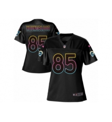 Women Los Angeles Rams #85 Jack Youngblood Game Black Fashion NFL Jersey