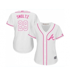 Womens Atlanta Braves #29 John Smoltz Replica White Fashion Cool Base Baseball Jersey