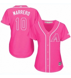 Women Arizona Diamondbacks #10 Deven Marrero Replica Pink Fashion MLB Jersey