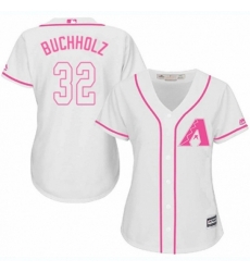Women Arizona Diamondbacks #32 Clay Buchholz Replica White Fashion MLB Jersey