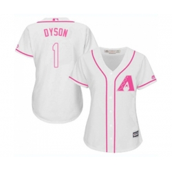 Womens Arizona Diamondbacks #1 Jarrod Dyson Replica White Fashion Baseball Jersey