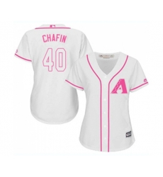 Womens Arizona Diamondbacks #40 Andrew Chafin Replica White Fashion Baseball Jersey