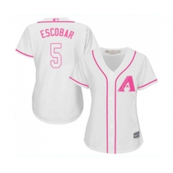 Womens Arizona Diamondbacks #5 Eduardo Escobar Replica White Fashion Baseball Jersey