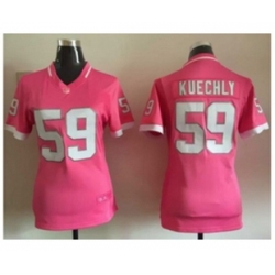 Women Carolina Panthers #59 Luke Kuechly Pink Jerseys