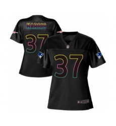 Women New England Patriots #37 Damien Harris Game Black Fashion Football Jersey