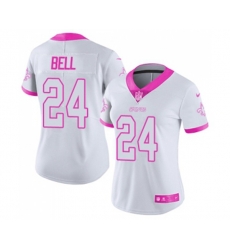 Women New Orleans Saints #24 Vonn Bell Limited White Pink Rush Fashion Football Jersey