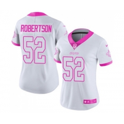 Women New Orleans Saints #52 Craig Robertson Limited White Pink Rush Fashion Football Jersey
