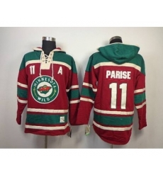 Minnesota Wild #11 Zach Parise Red-Green Pullover Hooded