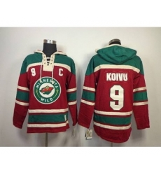 Minnesota Wild #9 Mikko Koivu Red-Green Pullover Hooded