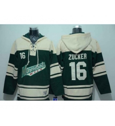 Minnesota Wilds #16 Jason Zucker Cream-Green pullover hooded
