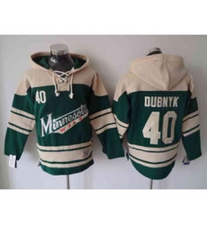 Minnesota wilds #40 Devan Dubnyk Cream-Green Pullover Hooded
