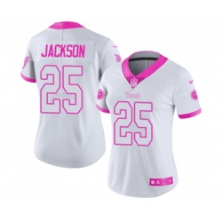 Women Tennessee Titans #25 Adoree Jackson Limited White Pink Rush Fashion Football Jersey