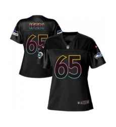 Women Seattle Seahawks #65 Germain Ifedi Game Black Fashion Football Jersey
