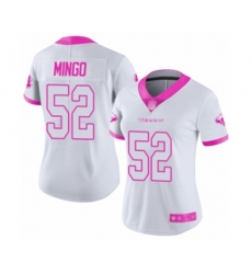 Women Houston Texans #52 Barkevious Mingo Limited White Pink Rush Fashion Football Jersey
