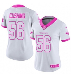 Women Houston Texans #56 Brian Cushing Limited White Pink Rush Fashion NFL Jersey