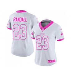 Women Cleveland Browns #23 Damarious Randall Limited White Pink Rush Fashion Football Jersey
