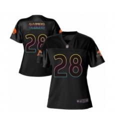 Women Cleveland Browns #28 Phillip Gaines Game Black Fashion Football Jersey