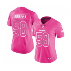 Women Cleveland Browns #58 Christian Kirksey Limited Pink Rush Fashion Football Jersey
