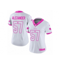 Women Buffalo Bills #57 Lorenzo Alexander Limited White Pink Rush Fashion NFL Jersey