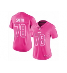 Womens Buffalo Bills #78 Bruce Smith Limited Pink Rush Fashion NFL Jersey