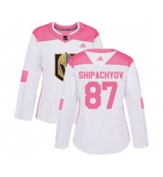 Women Vegas Golden Knights #87 Vadim Shipachyov Authentic White-Pink Fashion NHL Jersey