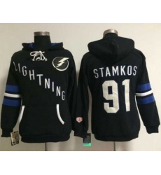 Women Tampa Bay Lightning #91 Steven Stamkos Black Old Time Heidi NHL Hoodie
