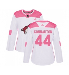 Women Arizona Coyotes #44 Kevin Connauton Authentic White Pink Fashion Hockey Jersey