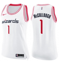 Womens Washington Wizards #1 Chris McCullough Swingman White Pink Fashion NBA Jersey