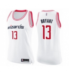 Womens Washington Wizards #13 Thomas Bryant Swingman White Pink Fashion Basketball Jersey