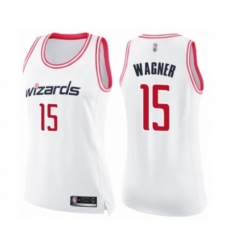 Womens Washington Wizards #15 Moritz Wagner Swingman White Pink Fashion Basketball Jersey