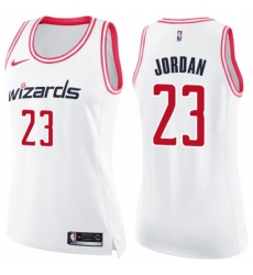 Womens Washington Wizards #23 Michael Jordan Swingman White Pink Fashion NBA Jersey