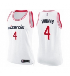 Womens Washington Wizards #4 Isaiah Thomas Swingman White Pink Fashion Basketball Jersey