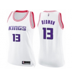 Womens Sacramento Kings #13 Dewayne Dedmon Swingman White Pink Fashion Basketball Jersey