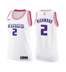 Womens Sacramento Kings #2 Mitch Richmond Swingman White Pink Fashion Basketball Jersey